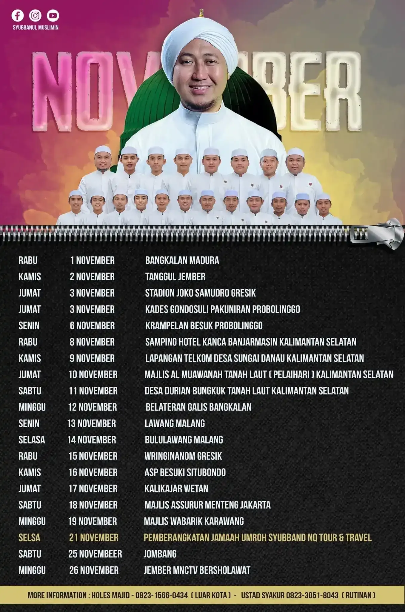 Lengkap! Jadwal Syubbanul Muslimin November 2023, Lokasi di Kal-Sel hingga Jakarta