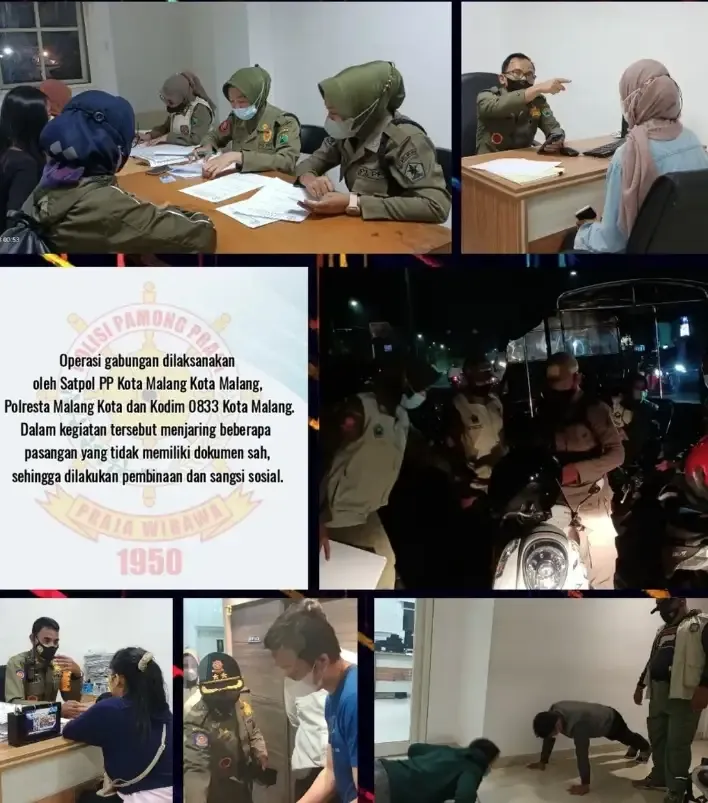 Marak Kasus Asusila, Satpol PP Kota Malang Bertindak 15 Pasangan Muda-mudi Diamankan