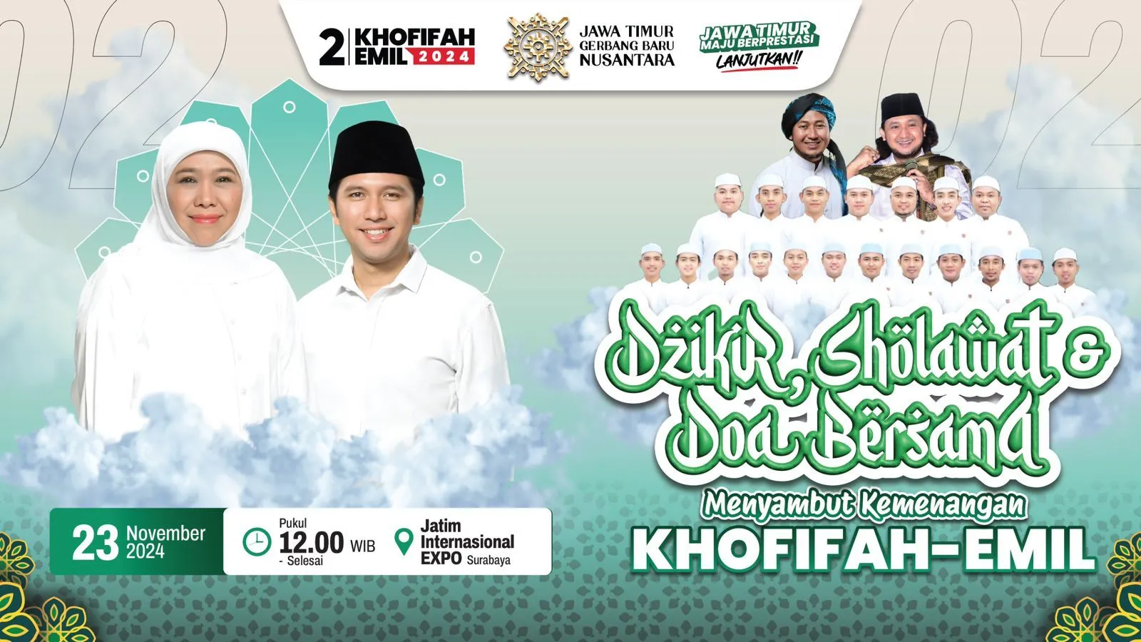 Khofifah Ajak Warga Jatim Sholawat dan Doa Bersama di Jatim Expo, Tutup Rangkaian Kampanye Pilgub 2024