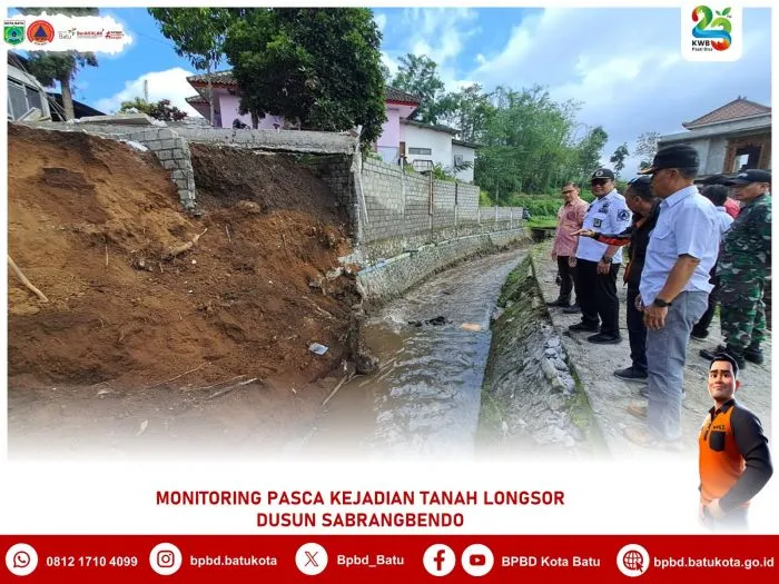 Pj Wali Kota Batu Tinjau Lokasi Longsor, Segera Lakukan Perbaikan
